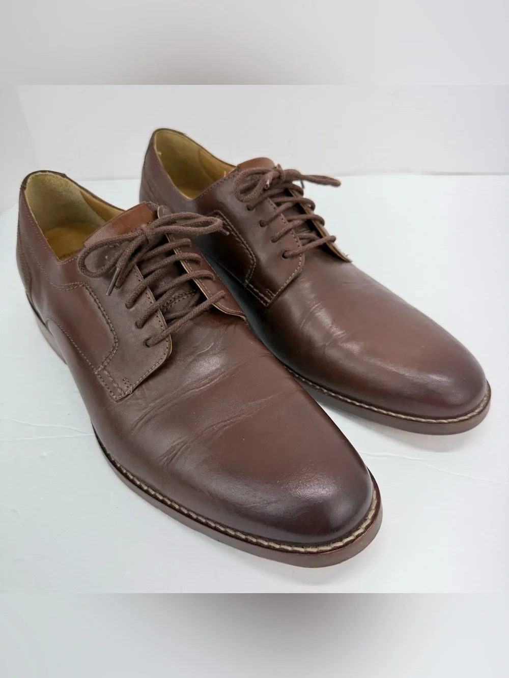 Johnston & Murphy size 11 Men’s Brown Leather Lace Up Derby Dress Shoes